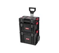 Kit de Caisse À Outils - Qbrick - System Pro - Sur Roulettes - 3 Compartiments - Noir