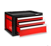 EBERTH Caisse à Outils Vide, Armoire à Outils métallique avec 3 tiroirs, Rails télescopiques sur roulements à Billes, Extension Totale, verrouillable avec 2 clés, revêtement par Poudre Rouge