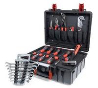 Wiha Mallette à outils Basic L mechanic (45256) I Mallette à outils remplie I Boîte à outils avec outils professionnels I Boîte à outils avec équipement de base I Rangement à outils