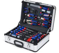 Caisse a Outils WORKPRO Complete Professionnelle 119 Pieces avec Mallette en Aluminium - Boite a Outils Complete pour Reparation Dommestique ou de Travail