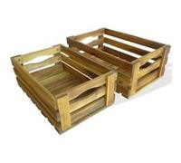 Caisse à pommes 2 pcs Bois d acacia massif Bois G