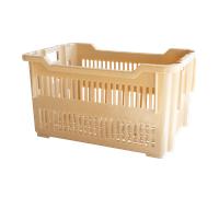Caisse à viennoiseries ajourée empilable emboîtable 565 x 380 x 320 mm - 43 L - beige