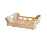 Caisse à viennoiseries ajourée empilable emboîtable 610 x 500 x 155 mm - 33 L - beige
