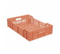 Caisse ajourée avec poignées empilable 600 X 400 25 L - terracotta