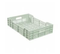 Caisse ajourée avec poignées empilable 600 X 400 25 L - vert amande