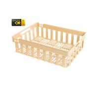 Caisse ajourée empilable emboîtable 400 x 300 x 120 mm - 13 L - beige