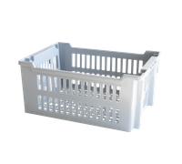 Caisse ajourée empilable emboîtable 400 x 300 x 175 mm - 14 L - gris