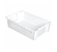 Caisse ajourée empilable emboîtable 600 x 380 x 155 mm 28 L - blanc