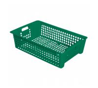 Caisse ajourée empilable emboîtable 600 x 380 x 155 mm 28 L - vert