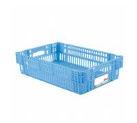 Caisse ajourée empilable emboitable 600 x 400 x 146 mm HACCP - 27 L - bleu