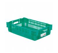 Caisse ajourée empilable emboitable 600 x 400 x 146 mm HACCP - 27 L - vert