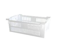 Caisse ajourée empilable emboîtable 600 x 400 x 200 mm - 30 L - blanc