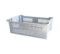 Caisse ajourée empilable emboîtable 600 x 400 x 200 mm - 30 L - gris