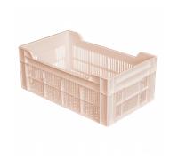 Caisse ajourée sans poignée empilable 500 X 300 20 L - rose