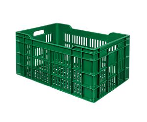 Caisse alimentaire ajourée empilable 60 litres en plastique