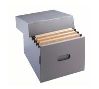Caisse archives mini polypropylène Extendos - H 40,5 x L 35,5 x P 27,5 cm - Recyclable - Grise