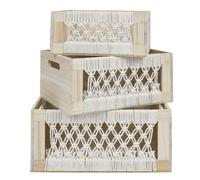 Generique Caisses gigognes Boho 35 cm Beige Lot de 3