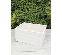 Caisse bois - PYXIDAS - décoration et le rangement - 39x29x24 cm - Lot de 1 - Blanc