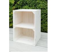 Caisse bois - PYXIDAS - étagère Courte - 39x29x24 cm - Lot de 1 - Blanc