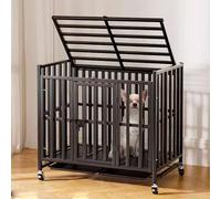 Caisse Chien Niche for Chien Interieur Parc À Chiot Fabriquée en Tube Carré en Acier Inoxydable Différents Modèles De Portes Roues Pivotantes avec Freins Et Bac(78 * 50 * 70cm)