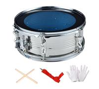 Caisse claire de 33 cm avec sangle de transport, instrument de percussion portable pour jeunes musiciens, enfants, débutants - Argent