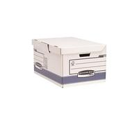 Fellowes Boîtes D'archivage À Couvercle Rabattable Maxi Bankers Box, Blanc/Bleu