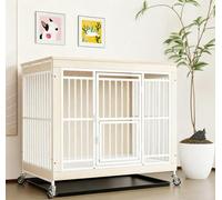 Caisse de Chien de Style de Meubles-Grand chenil avec détachable-Beige||L | Niche décorative pour grands chiens, meuble servant également de meuble TV, de table basse et de table d'appoint