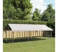 Caisse De Chien Extérieure Avec Toit Mesh Ventilé Porte Verrouillable 400x200x150 Cm