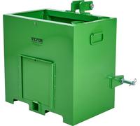 Caisse de lestage pour tracteurs 3 points de catégorie 363 kg de capacité, pour récepteur d'attelage 2 pouces, caisse de lestage de tracteur de 5 pieds cubes de volume, acier robuste, vert