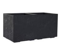 Caisse De Plantes Jardinière FARO STONE Noir 40×80×40 Cm Avec Roues Et Bouchons