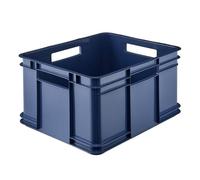 Caisse de Rangement Empilable en plastique 28 litres - Bleu Foncé