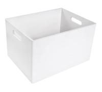 Caisse de Rangement en Bois - Creative Deco - 39 x 29 x 23 cm - Blanc - Poignées - Contemporain