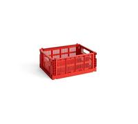 Caisse de Rangement HAY Colour Crate, Taille Moyenne, Rouge