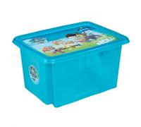 keeeper La Pat' Patrouille Boîte de Rangement avec Couvercle, Pivotante et Empilable, Pour Enfants, 15 L, Karolina, Fresh Blue Transparent