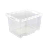 Caisse de rangement solide empilable 13,5 litres - Transparent