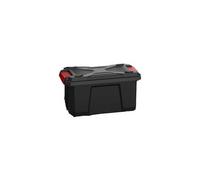 Caisse de rangement solide noire avec couvercle 40 litres