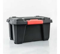 Caisse de rangement solide noire avec roulettes 70 litres