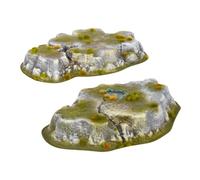 Caisse de terrain Wargaming Hills | 2 collines de champ de bataille en plastique | Aucun assemblage requis | Compatible avec Warhammer Age of Sigmar, 40K, Kings of War, Epic et plus | Échelle 10-32 mm