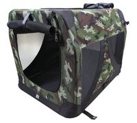 Caisse de transport - M PETS - COMFORT CRATE L - Camouflage - Pliable - Cadre métallique - Grilles d’aération