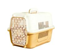 Caisse de transport rigide en plastique pour chats, chiots et petits animaux domestiques (jaune)