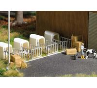 Caisse De Veau Avec Veau Couché Et Accessoires HO/OO Échelle Busch 7931