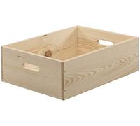 Caisse en bois brut de rangement 40 x 30 x 8 cm