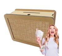 Caisse en Bois, Coffre-Fort en Bois,Boîte de défi d’épargne | Boîte de défi d'épargne financière, Banque d'épargne Amusante avec Cible et Chiffres pour, Adultes, garçons et Filles