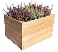 Caisse en bois - CREATIVE DECO - 40x30x23 cm - sans fentes - pin naturel - surface poncée personnalisable