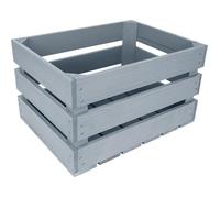 Creative Deco Caisse en Bois Gris 40 x 30 x 23 cm Caisse Rangement Bois Vintage Gris