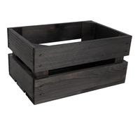 Caisse en bois - CREATIVE DECO - Noir - 30 x 20 x 15 cm - Rangement vintage