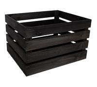 Caisse en bois - CREATIVE DECO - Noir - 50 x 40 x 30 cm - Rangement
