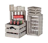 Caisse en bois empilable 4 pièces caisse de rangement en bois caisse à vin