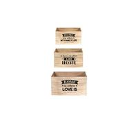 Caisse en bois empilables Home (Lot de 3)