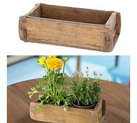 Caisse en bois en forme de brique - Look vintage - 30 x 9 x 15 cm - Ferrures en métal - Boîte décorative en bois (1 boîte en bois en forme de brique).